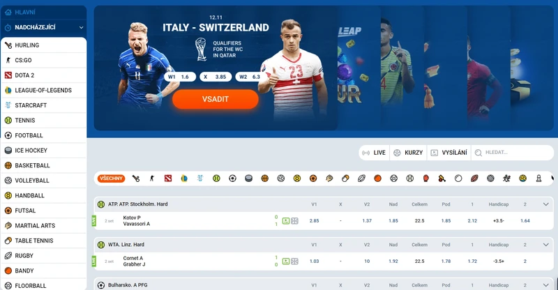 Sportovní sázení Mostbet