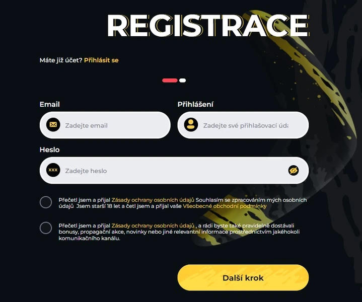 Registrace a přihlášení do Boomerang Casino