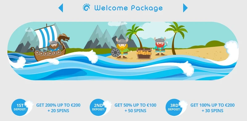 Bonusy Nordicasino - 350% do 500 € a 100 otočení zdarma